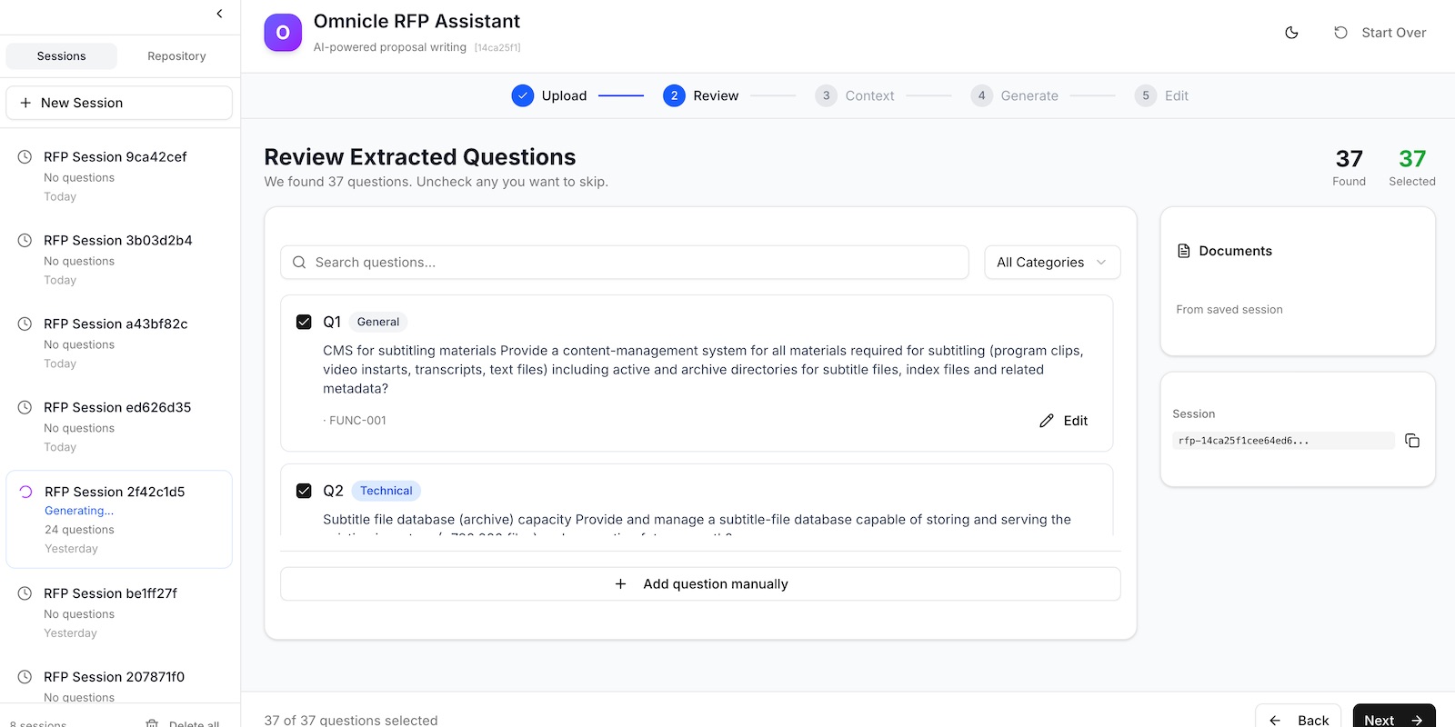 RFP proposal creator
