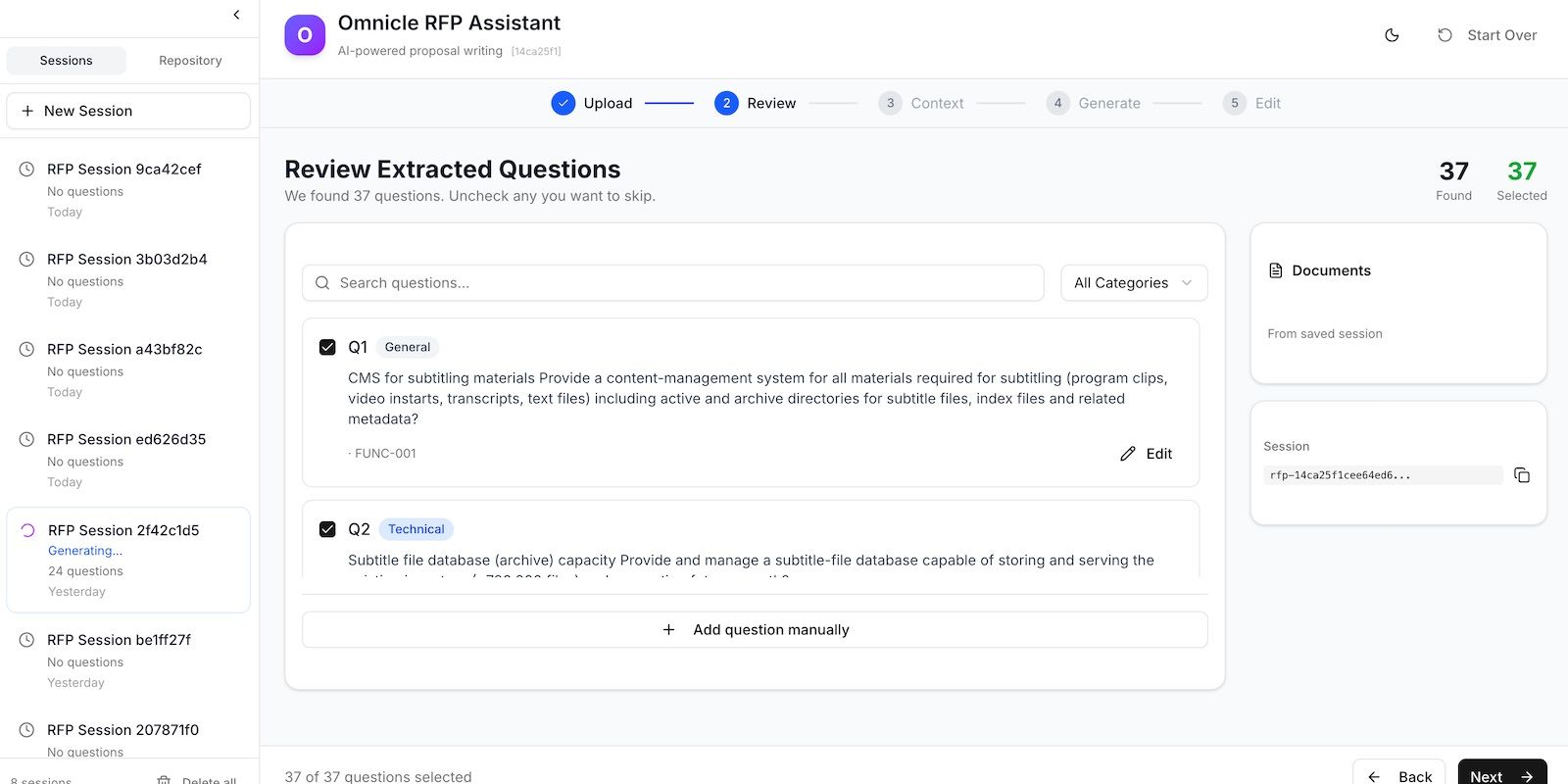RFP proposal creator